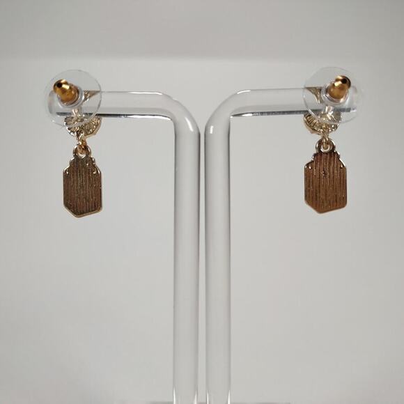 Enamel Gold Tone Milk And Cookies Pierced Ear Stud Earrings - Picture 2 of 2